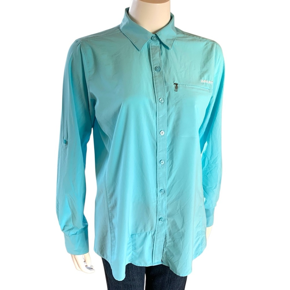 Ariat VentTEK Turquoise Performance Shirt M - Picture 9 of 9